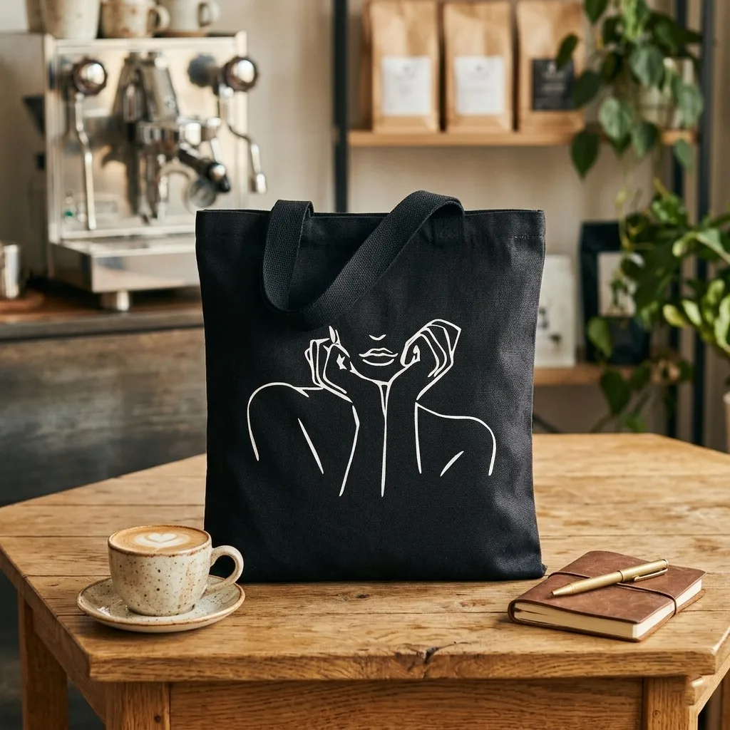 Muse Chic – Tote Bag Noir Artistique