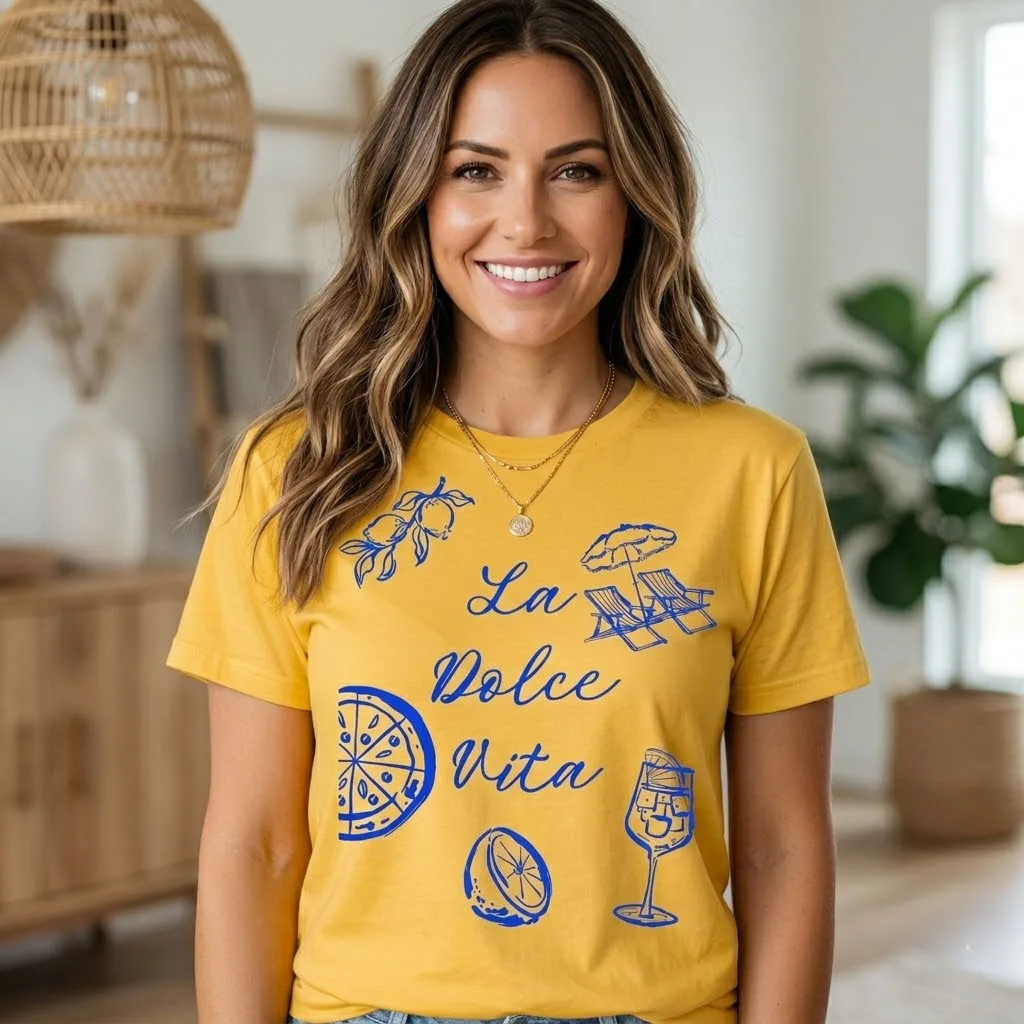 T-shirt La Dolce Vita jaune
